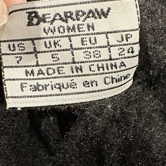 BearPaw Krista Black Suede Sheepskin Wool lined lace up wedge boots sz 7 - Picture 6 of 8